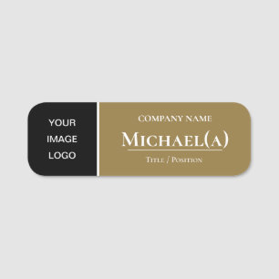 Chic modische Golden Brow & Black: FirmenLOGO Namensschild