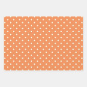 Chic modische Nectarine Orange White Polka Dots Geschenkpapier Set (Vorderseite 2)