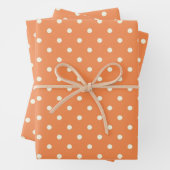 Chic modische Nectarine Orange White Polka Dots Geschenkpapier Set (Beispiel)