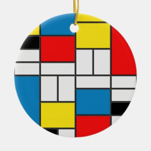 Chic Mondrian Cubism Style Keramik Ornament (Vorne)