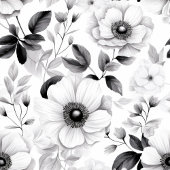 Chic monochrome Blumendecke mit individuelle Name Fleecedecke