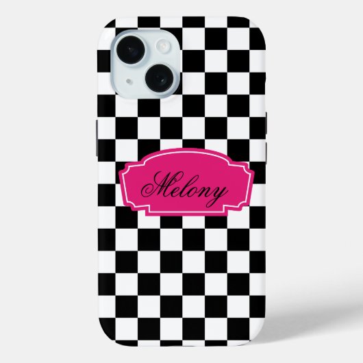 Chic Monochrome Elegance mit rosa Akzent Case-Mate iPhone Hülle (Rückseite)
