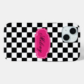 Chic Monochrome Elegance mit rosa Akzent Case-Mate iPhone Hülle (Rückseite (Horizontal))