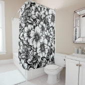 Chic Monochrome Floral Luxus-Muster (1) Duschvorhang (Beispiel)