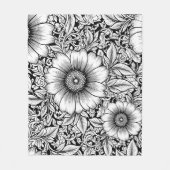 Chic Monochrome Florales Luxus-Muster (7) Fleecedecke (Vorderseite)