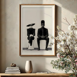 Chic Monochrome Fotografie Fashion Pair Poster