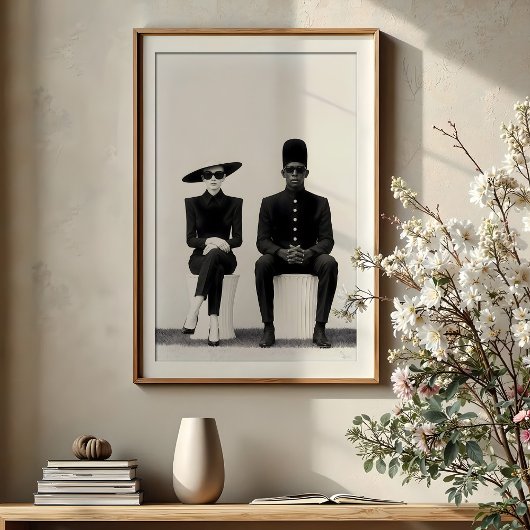 Chic Monochrome Fotografie Fashion Pair Poster