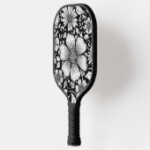 Chic Monochromes Blumen-Luxus-Muster (6) Pickleball Schläger (Links)