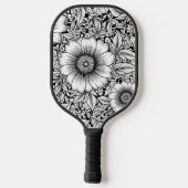 Chic Monochromes Blumen-Luxus-Muster (7) Pickleball Schläger (Rückseite)