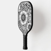 Chic Monochromes Blumen-Luxus-Muster (7) Pickleball Schläger (Links)