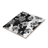 Chic Monochromes Blumenluxus-Muster (4) Fliese (Seite)