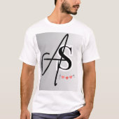 Chic Monogram "AS" passendes T-Shirt für Paare (Vorderseite)