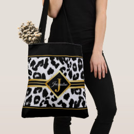 Chic Monogram auf Animal Print Black and Imitate G Tasche