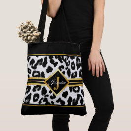 Chic Monogram auf Animal Print Black and Imitate G Tasche