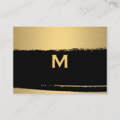 Chic Monogram auf Black/Gold Brushed Visitenkarte (Vorderseite)