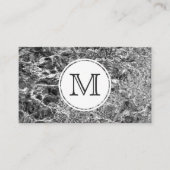 Chic Monogram auf Imitaten Marble Abstraktes Foto Visitenkarte (Vorderseite)