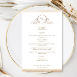 Chic Monogram Beige Cream Watercolor Wedding Menu<br><div class="desc">Beginnen Sie Ihren Tag mit diesem mit Monogramm Hochzeitsmenü, das sich durch ein handgezapftes, leafy Monogramm mit Paarinitialen und beige cremefarbene Streifen im Wasser auszeichnet. Zurück mit schönem Aquarellwasser in verschiedenen Beige-, Creme-, Elfenbein- und Taupustönen. Teil unserer Kollektion "Beige Creme Watercolor Botanical Monogram Wedding" mit einer Vielzahl von Produkten zur...</div>