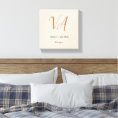 Chic monogram beruflich minimalistischer Name Leinwanddruck (Insitu (Schlafzimmer))