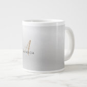 Chic monogram beruflich schlicht ADD YOUR NAME Jumbo-Tasse (Vorderseite Rechts)