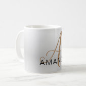 Chic monogram beruflich schlicht ADD YOUR NAME Kaffeetasse (Vorderseite Links)