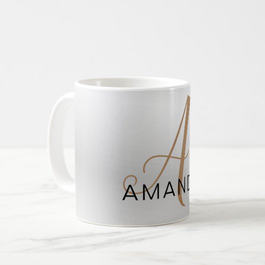 Chic monogram beruflich schlicht ADD YOUR NAME Kaffeetasse (Vorderseite Links)
