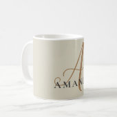 Chic monogram beruflich schlicht ADD YOUR NAME Kaffeetasse (Vorderseite Links)