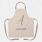 Chic monogram beruflich schlicht ADD YOUR NAME Schürze (Vorderseite)