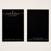 Chic Monogram Black Earring Display Card (Vorne & Hinten)