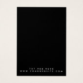 Chic Monogram Black Earring Display Card (Rückseite)