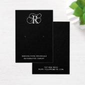 Chic Monogram Black Earring Display Card (Schreibtisch)