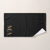 Chic Monogram Black Gold Name Badhandtuch Set (Handtuch)