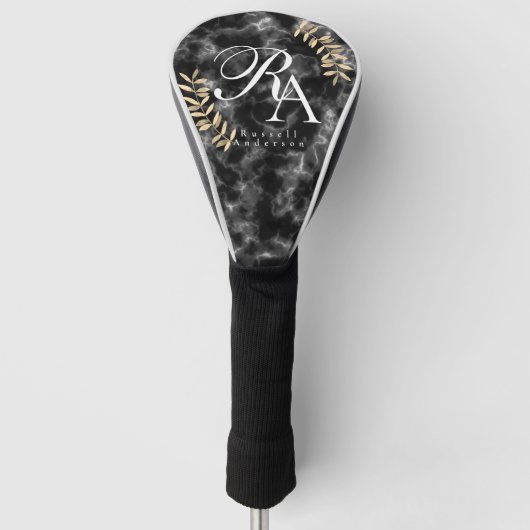 Chic Monogram Black Golf Headcover (Vorderseite)