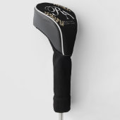 Chic Monogram Black Golf Headcover (angewinkelt)