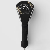Chic Monogram Black Golf Headcover (Vorderseite)