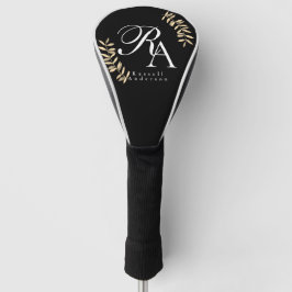 Chic Monogram Black Golf Headcover