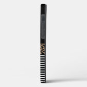 Chic Monogram Black Leopard Animal Print Case-Mate iPhone Hülle (Rückseite / Links)