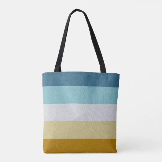 Chic Monogram Blue Yellow White Leather Strip Tasche (Rückseite)