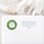 Chic Monogram Boxwood Wreath-Rücksendeadresse (Insitu)