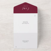 Chic Monogram Burgundy Script Foto Wedding All In One Einladung (Außenbereich)