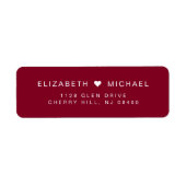 Chic Monogram Burgundy Wedding Rücksendeadresse (Vorne)