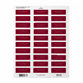 Chic Monogram Burgundy Wedding Rücksendeadresse (Vorne)