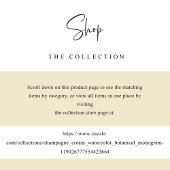 Chic Monogram Champagne Watercolor Wedding Menu