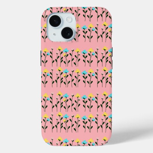 Chic Monogram Chic Graues Floral Pattern Case-Mate iPhone Hülle (Rückseite)