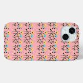 Chic Monogram Chic Graues Floral Pattern Case-Mate iPhone Hülle (Rückseite (Horizontal))