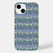Chic Monogram Chic Graues Floral Pattern Case-Mate iPhone Hülle (Rückseite)