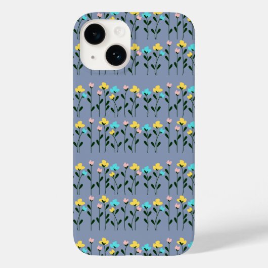 Chic Monogram Chic Graues Floral Pattern Case-Mate iPhone Hülle (Rückseite)