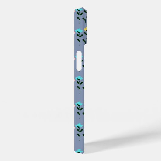 Chic Monogram Chic Graues Floral Pattern Case-Mate iPhone Hülle (Rückseite / Rechts)