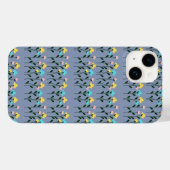 Chic Monogram Chic Graues Floral Pattern Case-Mate iPhone Hülle (Rückseite (Horizontal))