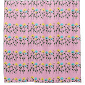 Chic Monogram Chic Graues Floral Pattern Duschvorhang (Vorderseite)