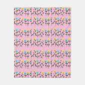 Chic Monogram Chic Graues Floral Pattern Fleecedecke (Vorderseite)